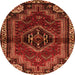 Square Persian Orange Traditional Rug, tr3061org