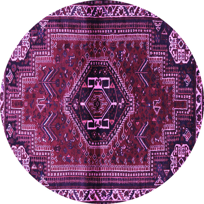 Round Persian Purple Traditional Rug, tr3061pur