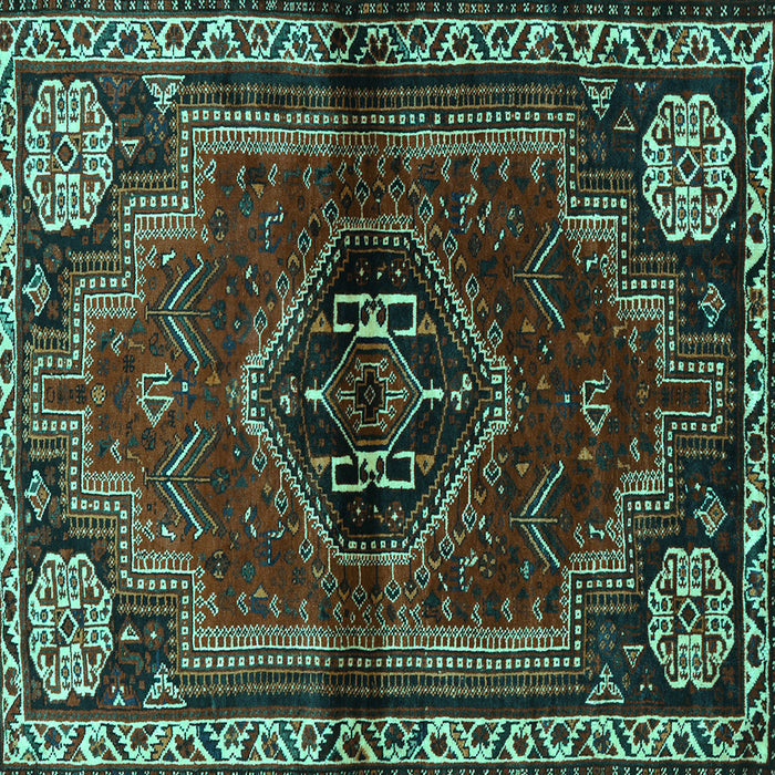Square Machine Washable Persian Turquoise Traditional Area Rugs, wshtr3061turq