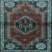 Square Machine Washable Persian Light Blue Traditional Rug, wshtr3061lblu