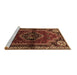 Sideview of Machine Washable Persian Brown Traditional Rug, wshtr3061brn