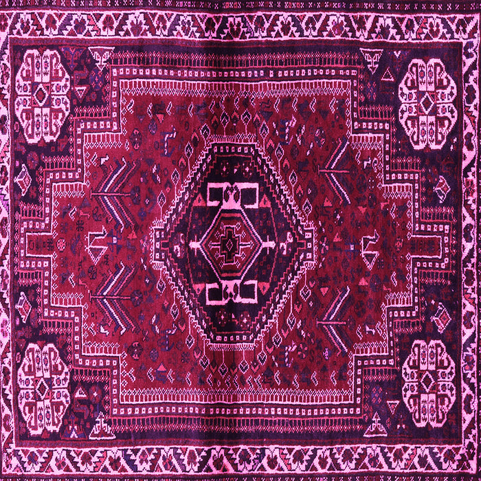Square Machine Washable Persian Pink Traditional Rug, wshtr3061pnk
