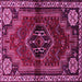 Square Machine Washable Persian Pink Traditional Rug, wshtr3061pnk