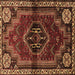 Square Machine Washable Persian Brown Traditional Rug, wshtr3061brn