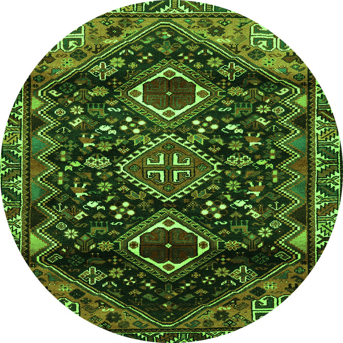 Square Persian Green Traditional Rug, tr3062grn