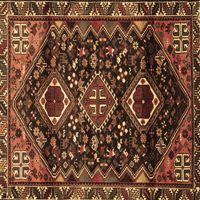 Square Machine Washable Persian Brown Traditional Rug, wshtr3062brn