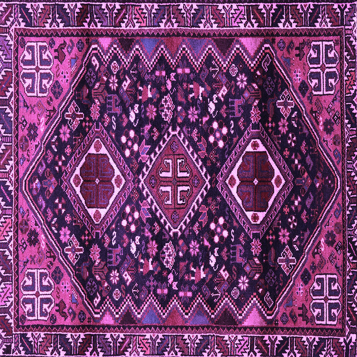 Square Machine Washable Persian Purple Traditional Area Rugs, wshtr3062pur