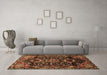 Machine Washable Persian Brown Traditional Rug in a Living Room,, wshtr3062brn