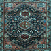 Square Machine Washable Persian Light Blue Traditional Rug, wshtr3062lblu