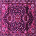 Square Machine Washable Persian Pink Traditional Rug, wshtr3062pnk