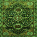 Round Machine Washable Persian Green Traditional Area Rugs, wshtr3062grn