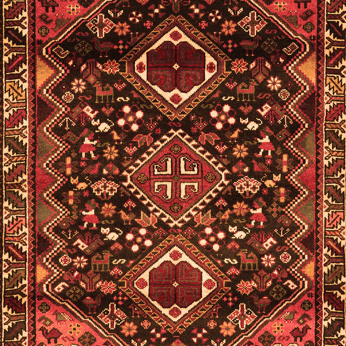 Serging Thickness of Machine Washable Persian Orange Traditional Area Rugs, wshtr3062org