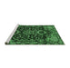 Sideview of Machine Washable Persian Emerald Green Traditional Area Rugs, wshtr3062emgrn