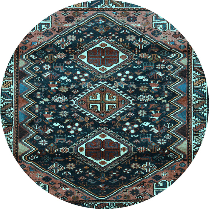 Round Persian Light Blue Traditional Rug, tr3062lblu