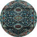 Round Persian Light Blue Traditional Rug, tr3062lblu
