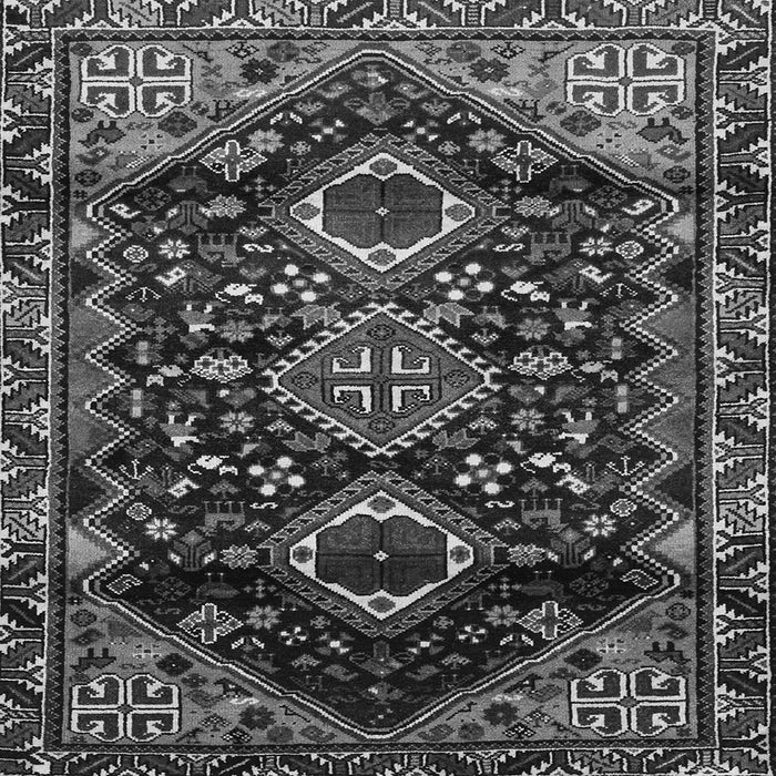 Round Machine Washable Persian Gray Traditional Rug, wshtr3062gry
