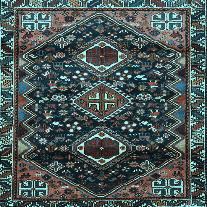 Square Persian Light Blue Traditional Rug, tr3062lblu