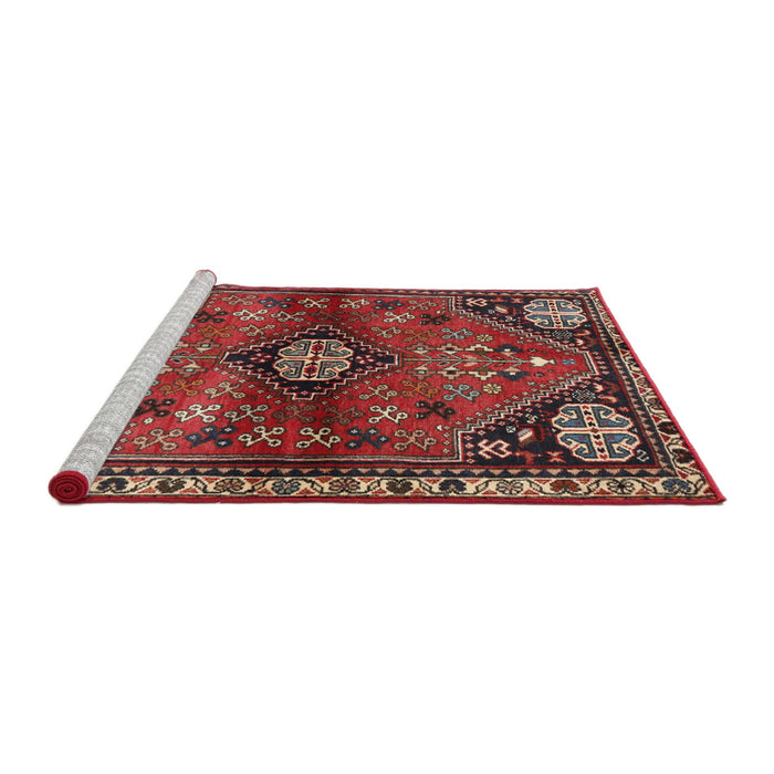 Sideview of Machine Washable Traditional Dark Almond Brown Rug, wshtr3063