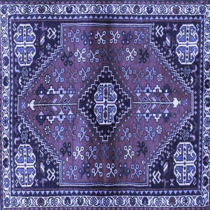 Square Machine Washable Persian Blue Traditional Rug, wshtr3063blu