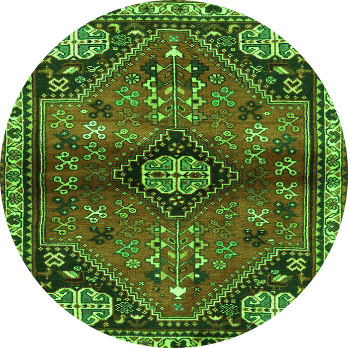 Square Persian Green Traditional Rug, tr3063grn