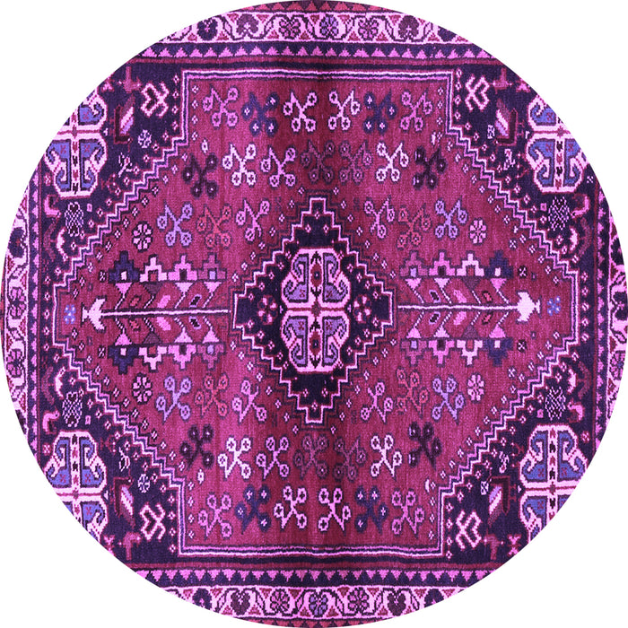 Round Machine Washable Persian Purple Traditional Area Rugs, wshtr3063pur