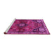 Sideview of Machine Washable Persian Pink Traditional Rug, wshtr3063pnk