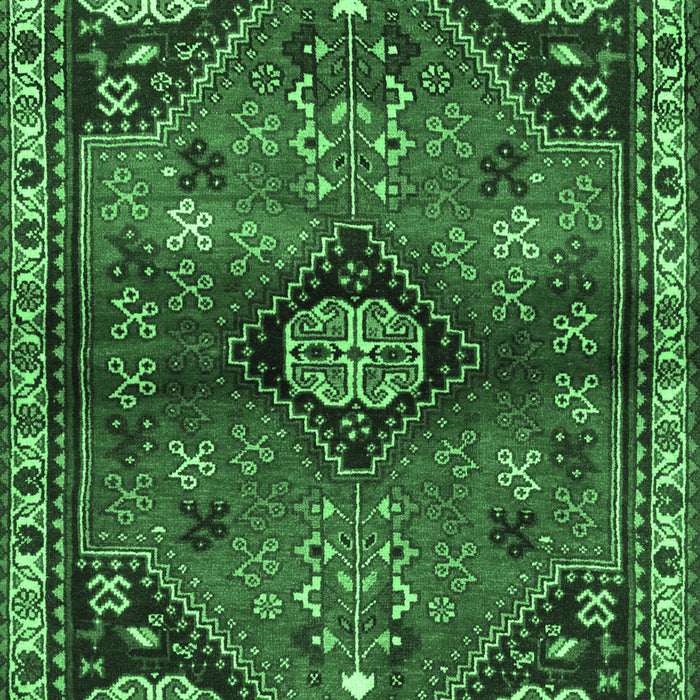 Machine Washable Persian Emerald Green Traditional Area Rugs, wshtr3063emgrn