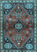 Machine Washable Persian Light Blue Traditional Rug, wshtr3063lblu