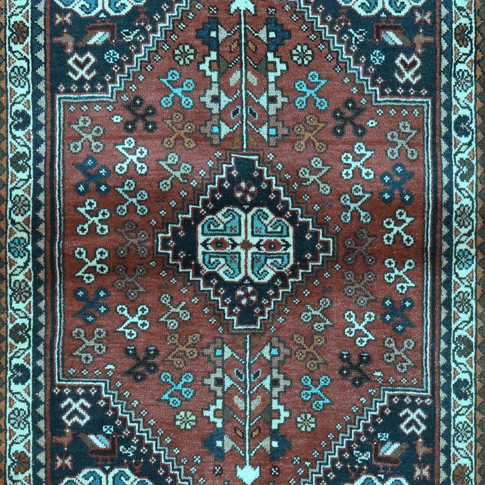 Machine Washable Persian Light Blue Traditional Rug, wshtr3063lblu