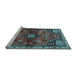 Sideview of Machine Washable Persian Light Blue Traditional Rug, wshtr3063lblu