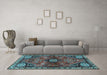 Machine Washable Persian Light Blue Traditional Rug in a Living Room, wshtr3063lblu