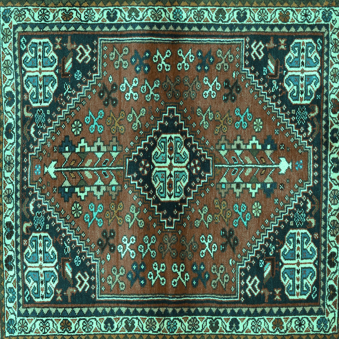 Square Persian Turquoise Traditional Rug, tr3063turq