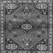 Round Machine Washable Persian Gray Traditional Rug, wshtr3063gry