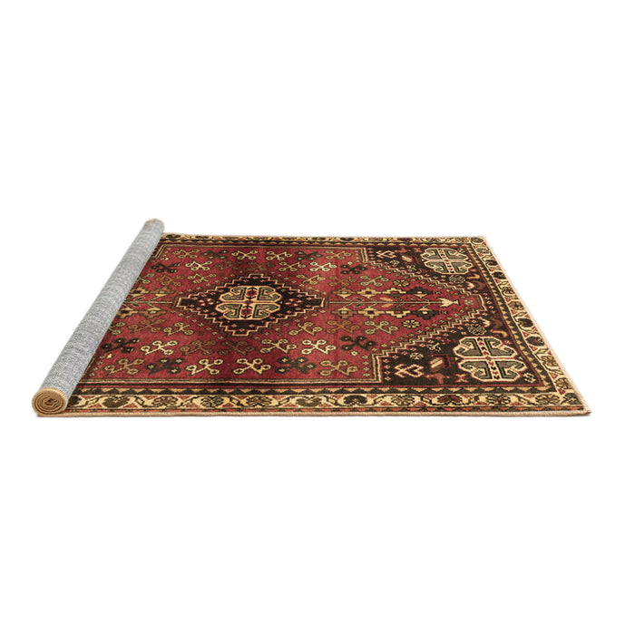 Sideview of Machine Washable Persian Brown Traditional Rug, wshtr3063brn