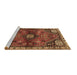 Sideview of Machine Washable Persian Brown Traditional Rug, wshtr3063brn