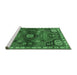 Sideview of Machine Washable Persian Emerald Green Traditional Area Rugs, wshtr3063emgrn