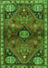 Serging Thickness of Machine Washable Persian Green Traditional Area Rugs, wshtr3063grn