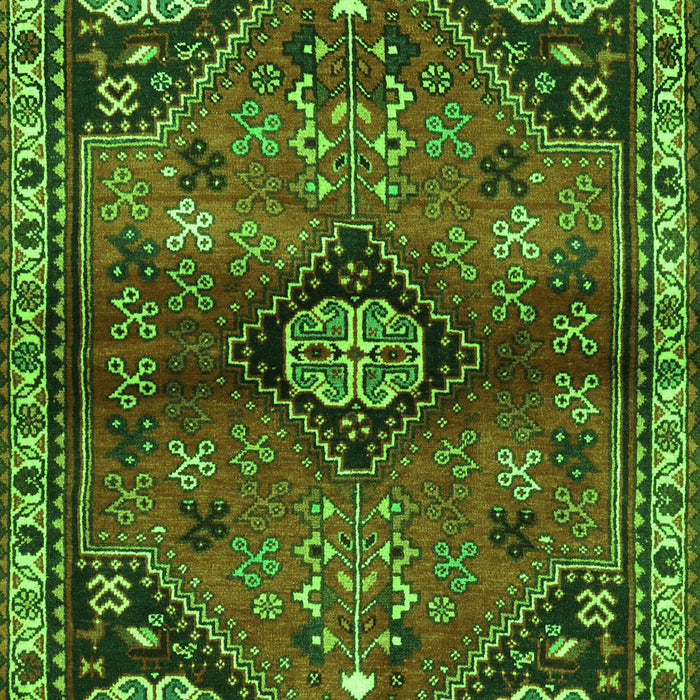 Serging Thickness of Machine Washable Persian Green Traditional Area Rugs, wshtr3063grn