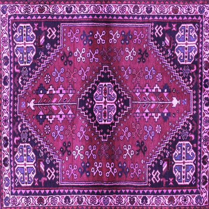 Square Machine Washable Persian Purple Traditional Area Rugs, wshtr3063pur