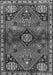 Serging Thickness of Machine Washable Persian Gray Traditional Rug, wshtr3063gry