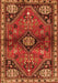 Serging Thickness of Machine Washable Persian Orange Traditional Area Rugs, wshtr3063org