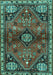 Machine Washable Persian Turquoise Traditional Area Rugs, wshtr3063turq