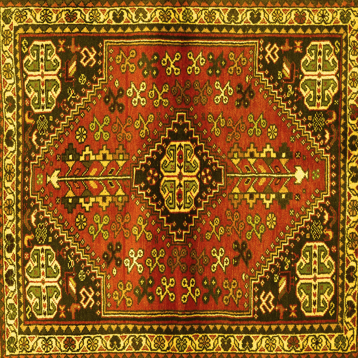 Square Persian Yellow Traditional Rug, tr3063yw