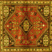 Square Persian Yellow Traditional Rug, tr3063yw