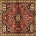 Square Persian Brown Traditional Rug, tr3063brn