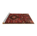 Sideview of Machine Washable Traditional Chestnut Brown Rug, wshtr3064