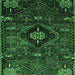 Square Machine Washable Persian Emerald Green Traditional Area Rugs, wshtr3064emgrn