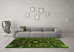 Machine Washable Persian Green Traditional Area Rugs in a Living Room,, wshtr3064grn