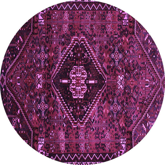 Round Persian Purple Traditional Rug, tr3064pur