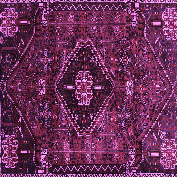 Square Machine Washable Persian Purple Traditional Area Rugs, wshtr3064pur
